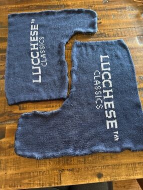 Lucchese Navy and White Knit Boot Covers